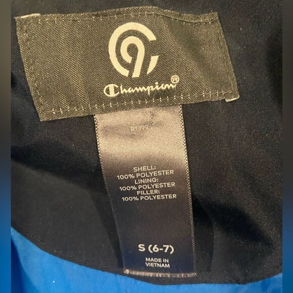 Champion Hooded Hoodie Full Zip Winter Jacket Coat Navy Small Boys 6-7 Outdoors - Picture 7 of 8